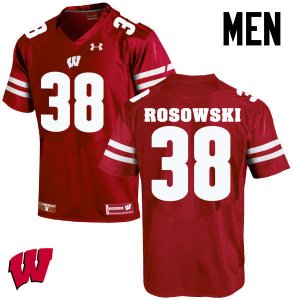 Men's Wisconsin Badgers NCAA #38 P.J. Rosowski Red Authentic Under Armour Stitched College Football Jersey HK31A55OZ